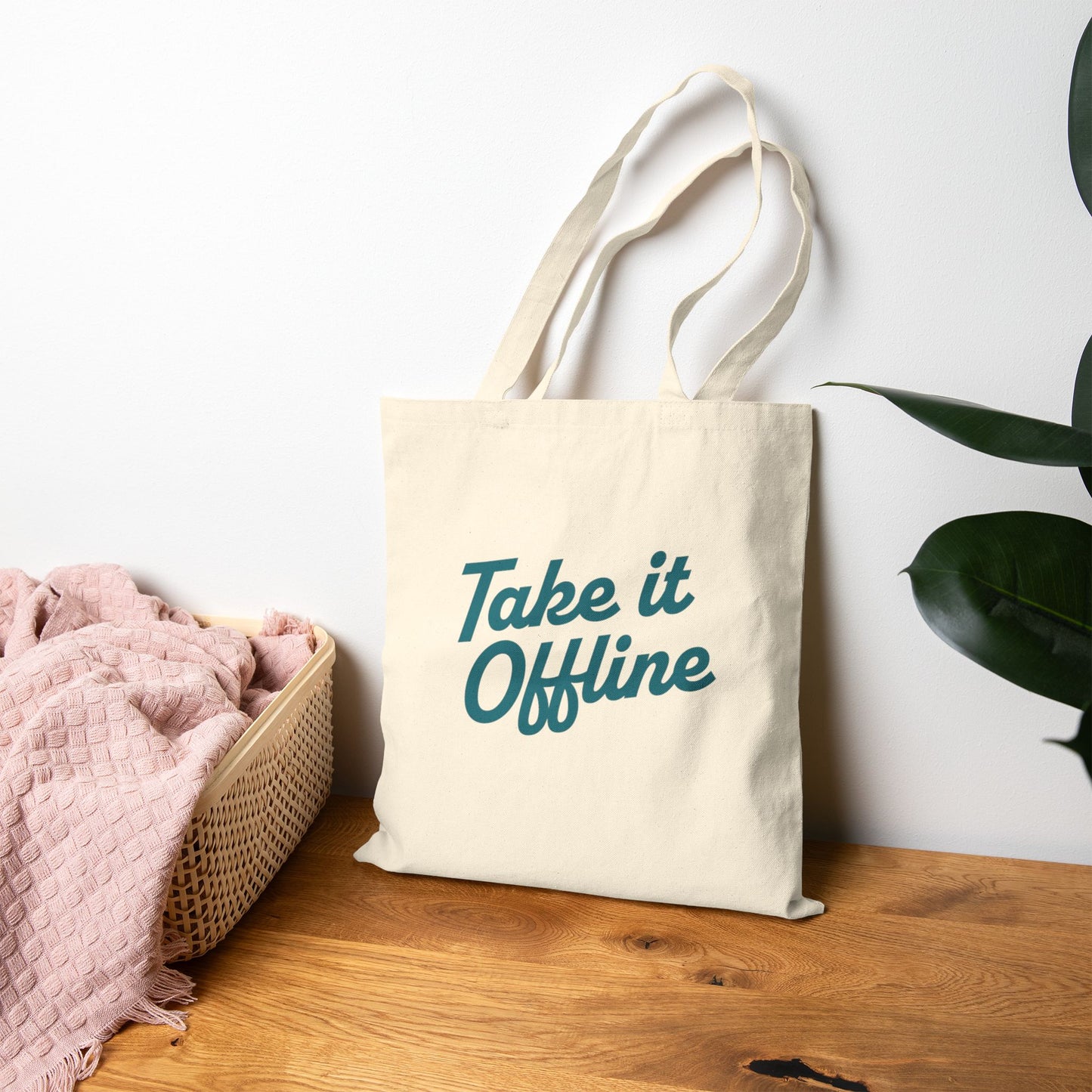 Take It Offline Logo Canvas Tote Bag