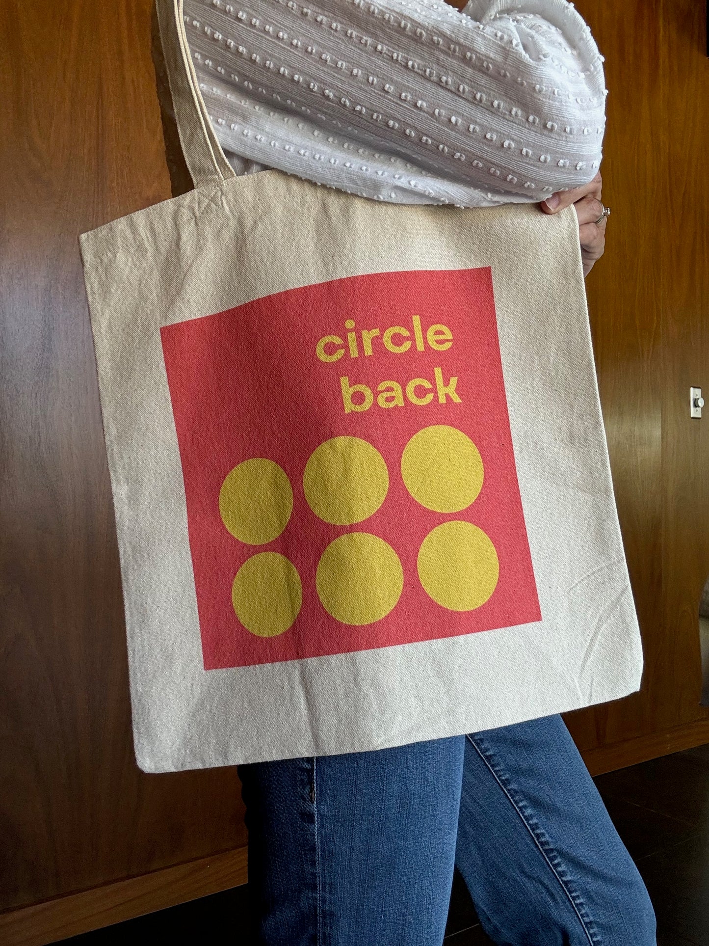 Circle Back Canvas Tote Bag