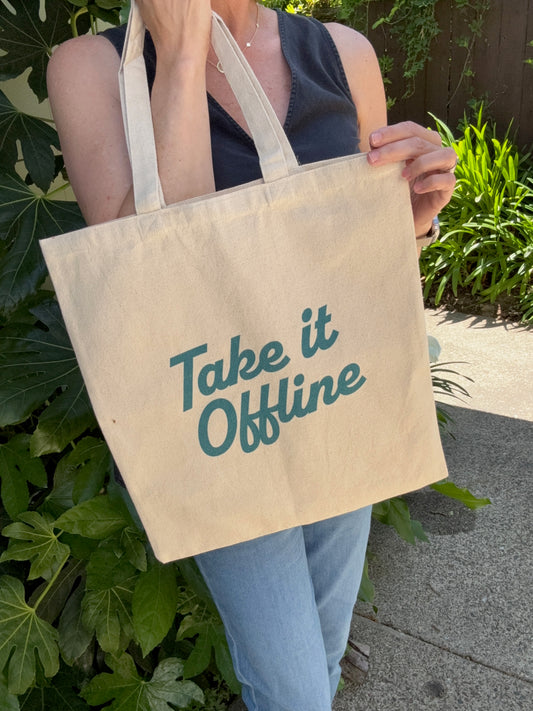 Take It Offline Logo Canvas Tote Bag